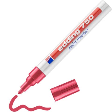 Marcatore a vernice edding 750 punta conica 2-4 mm rosso E-750 002